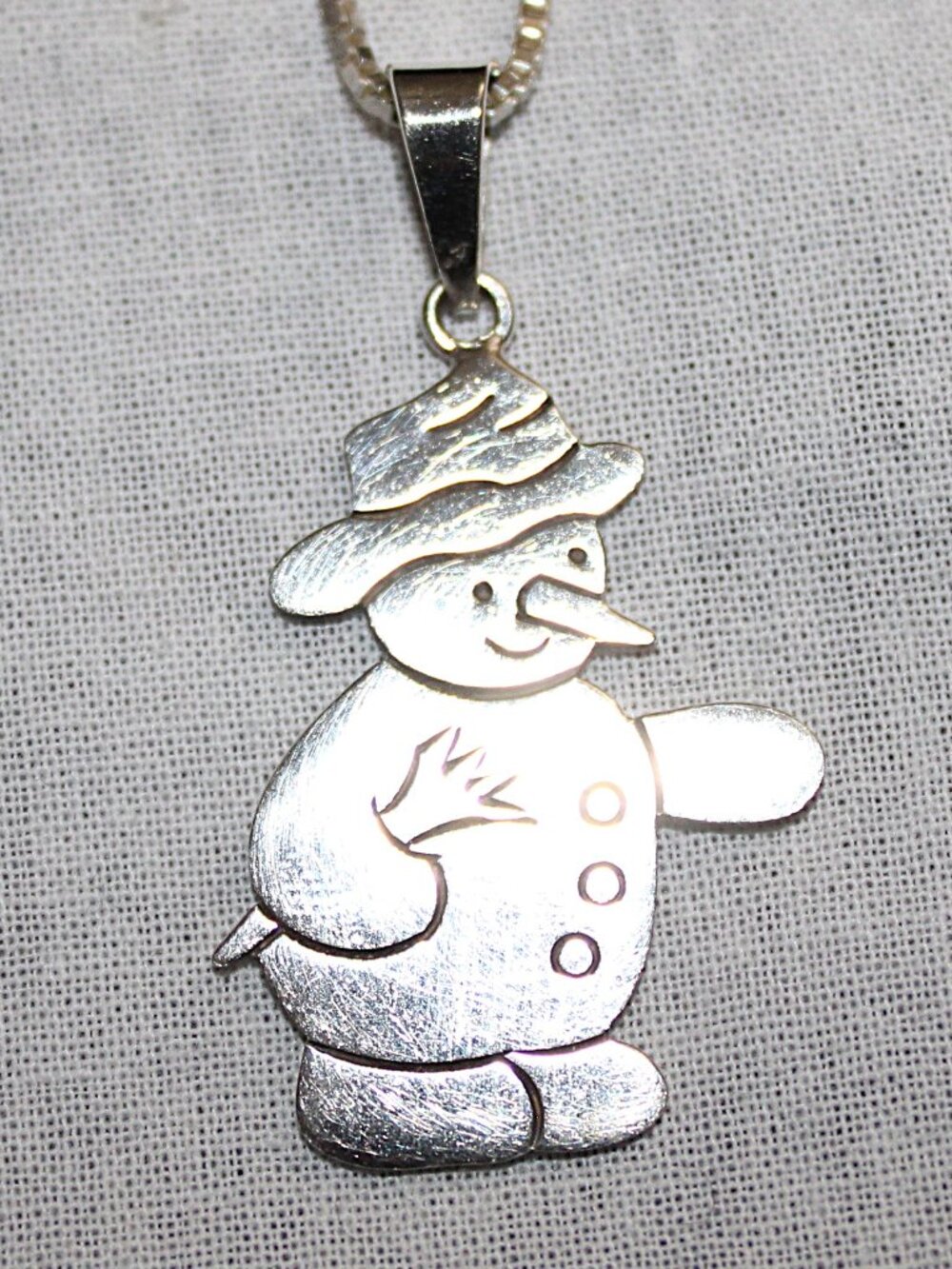 Sterling Silver Snowman Necklace Boxchain